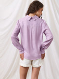 Easy Solids: Orchid Women Relaxed Shirts