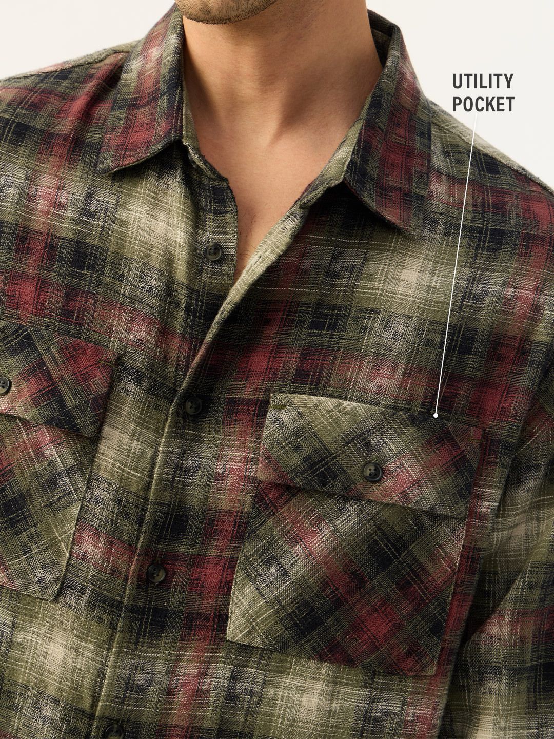 Plaid Shirt: Coffee Men Relaxed Shirts