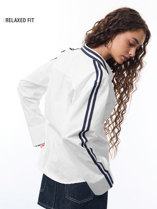 Easy Solids: Oyster Women Relaxed Shirts