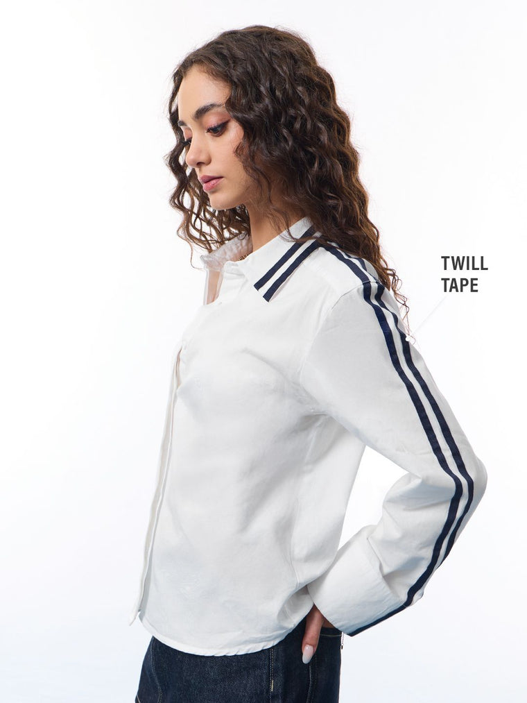 Easy Solids: Oyster Women Relaxed Shirts