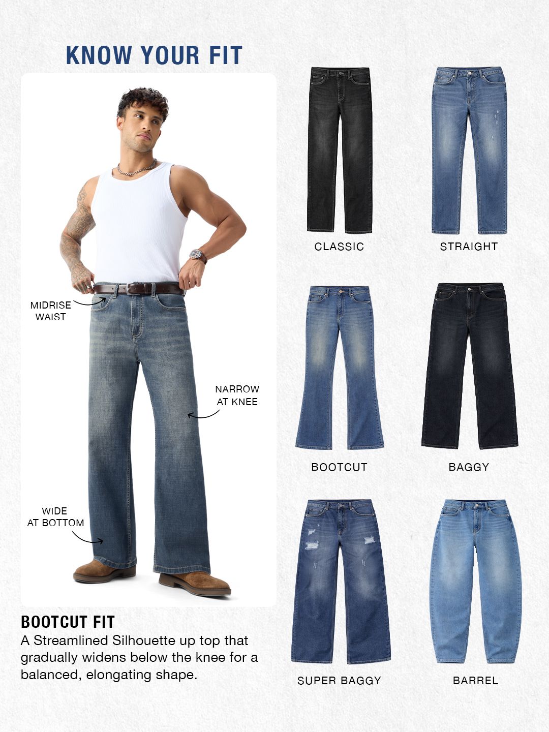 Bootcut Denim: Ice Mist Men Bootcut Jeans