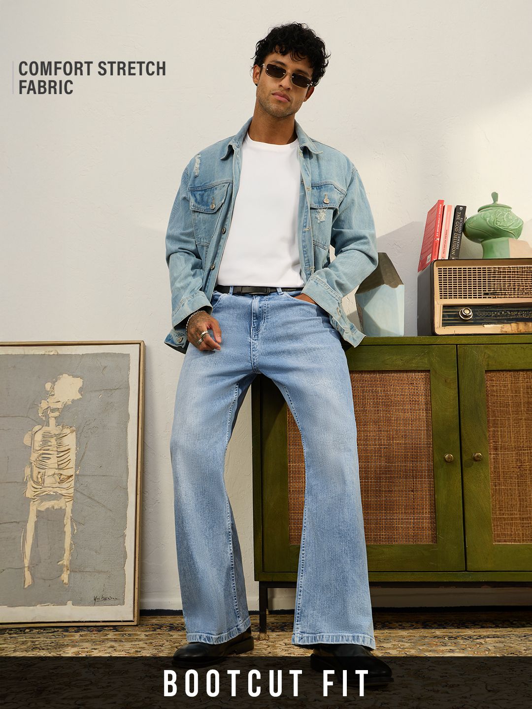 Bootcut Denim: Ice Mist Men Bootcut Jeans