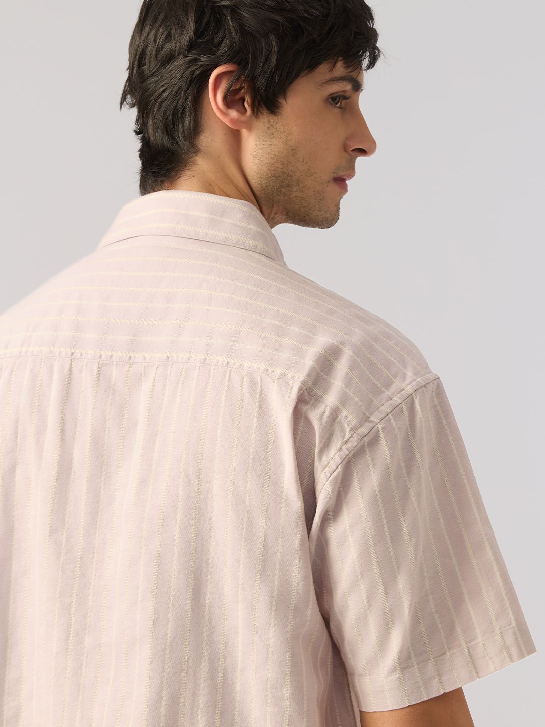 Cotton Linen: Light Mauve Cotton Linen Shirts