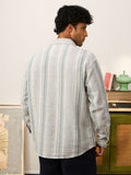 Textured Shirt: Sky Drift Men Relaxed Shirts