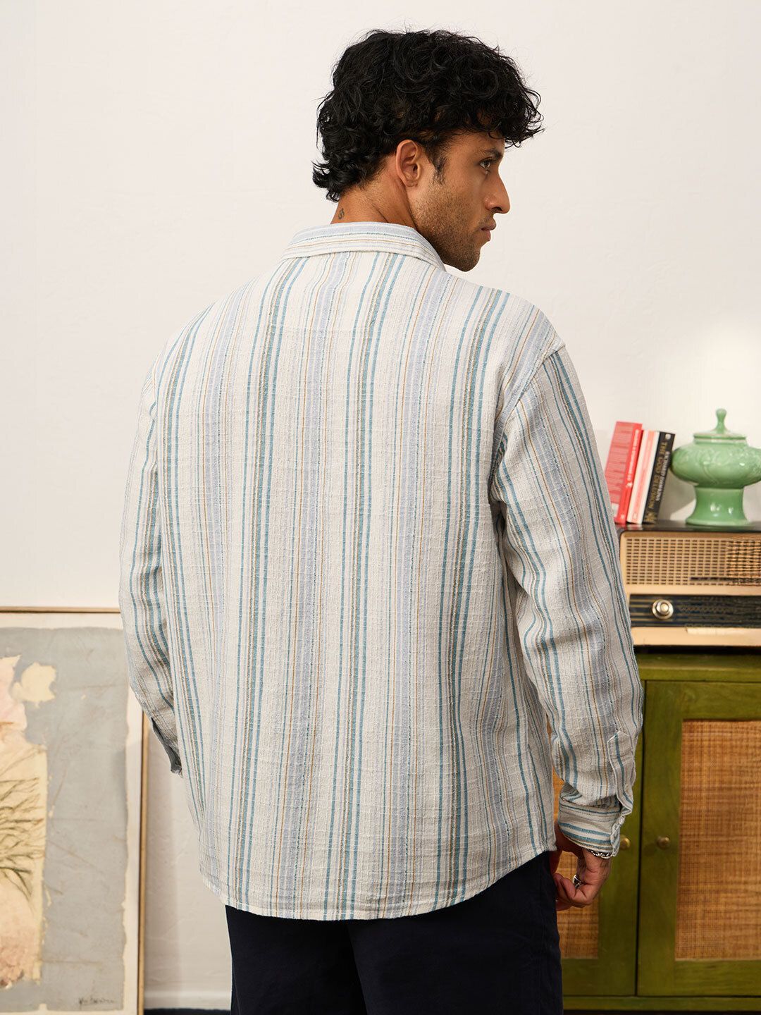 Textured Shirt: Sky Drift Men Relaxed Shirts