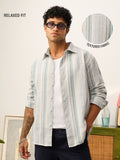 Textured Shirt: Sky Drift Men Relaxed Shirts