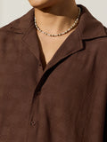 Oversized Shirt: Deep Mocha Men Textured Shirts