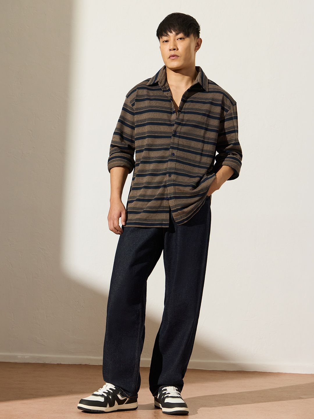 Knit Shirt: Olive Men Textured Shirts
