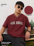 Textured T-shirt: Red League Oversized T-Shirts