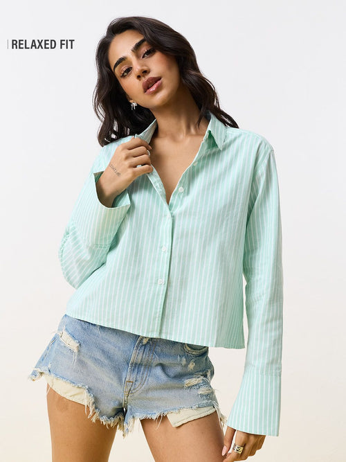 Striped Shirt: Tiffany Women Relaxed Shirts