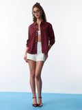 Easy Solids: Merlot Women Relaxed Shirts