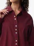 Easy Solids: Merlot Women Relaxed Shirts