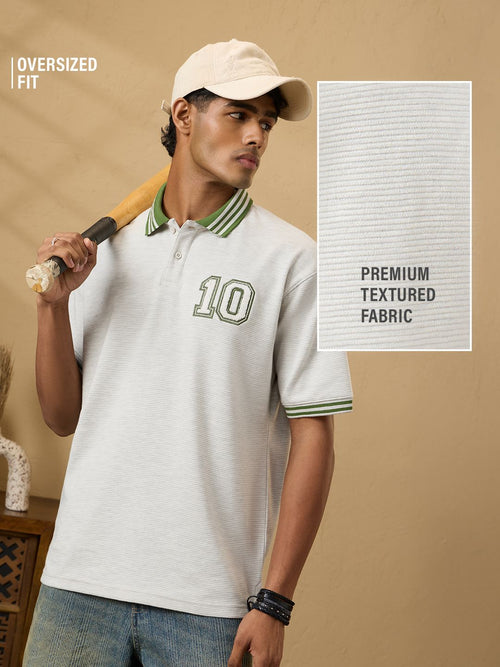 Textured Polo: White Sand Textured Polos