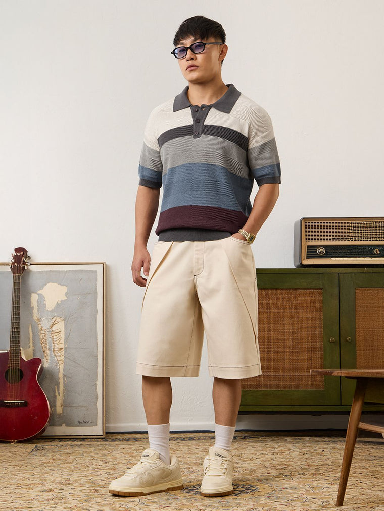 Flatknit Jacquard: Mulberry Textured Polos