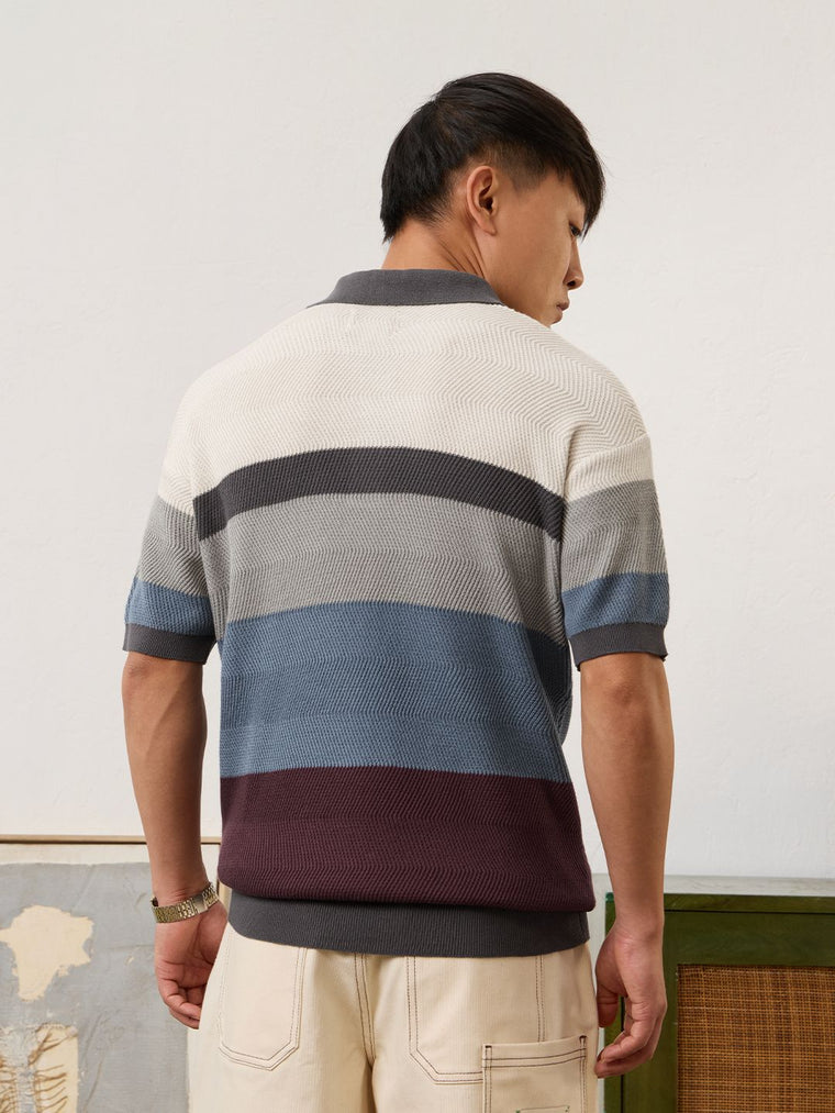Flatknit Jacquard: Mulberry Textured Polos