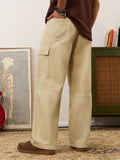 Baggy Fit Denim: CrÃ¨ma Men Cargo Jeans