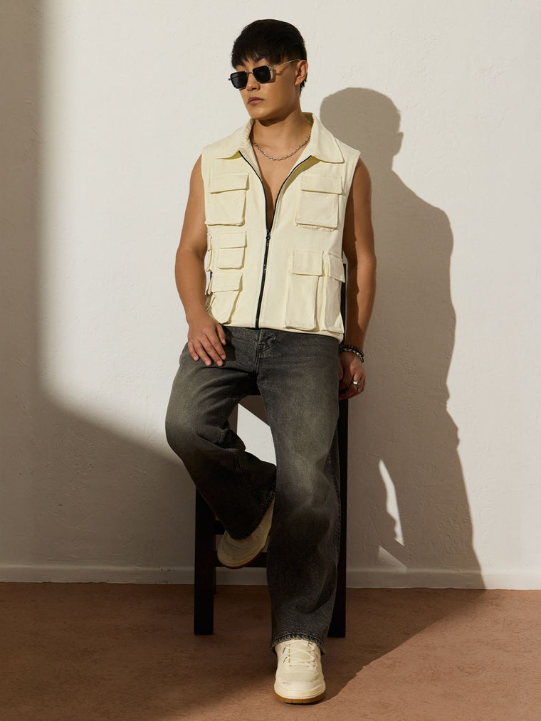 Utility Vest: Latte Easy Fit Vests