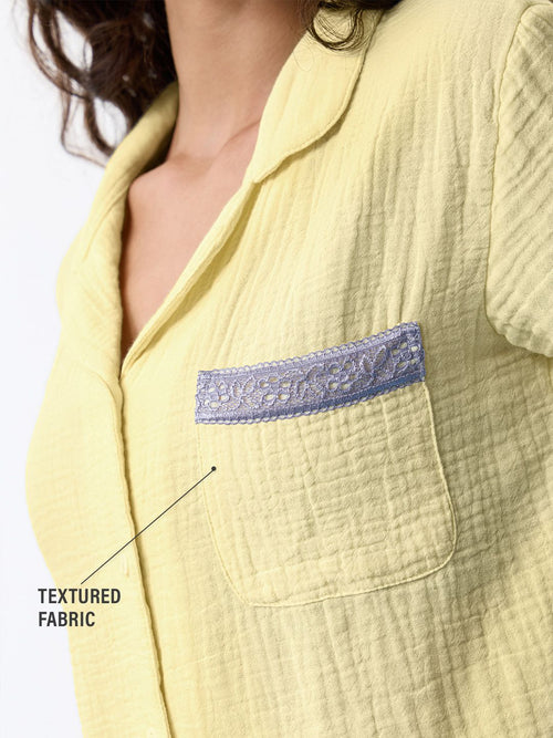 Solids: Lemon Lullaby Women Lounge Shirts