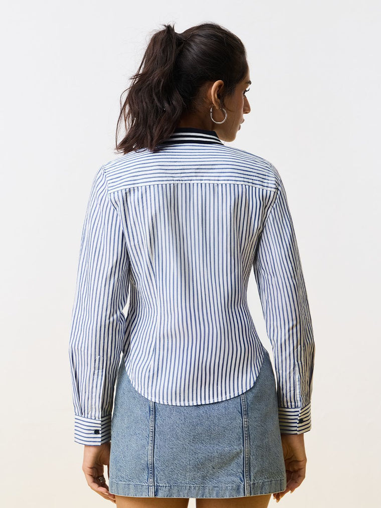 Tailored Stripe Shirt: Bayside Women Fitted Shirts