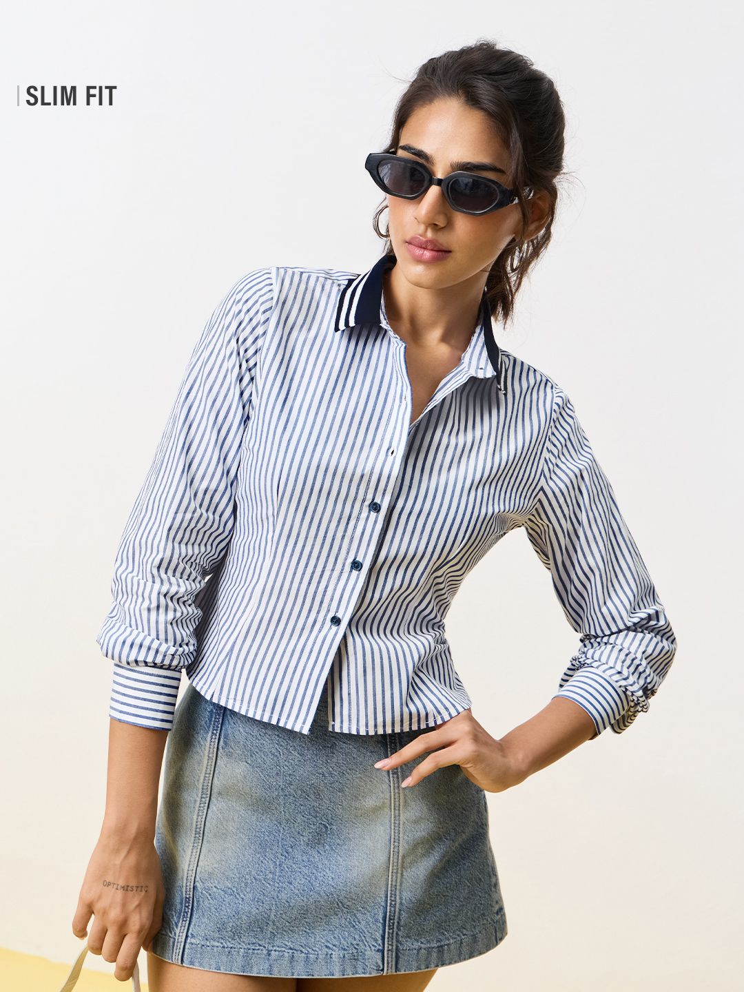 Tailored Stripe Shirt: Bayside Women Fitted Shirts