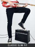 Classic Slim Fit Jeans: Pitchblack Men Classic Slim Fit Jeans