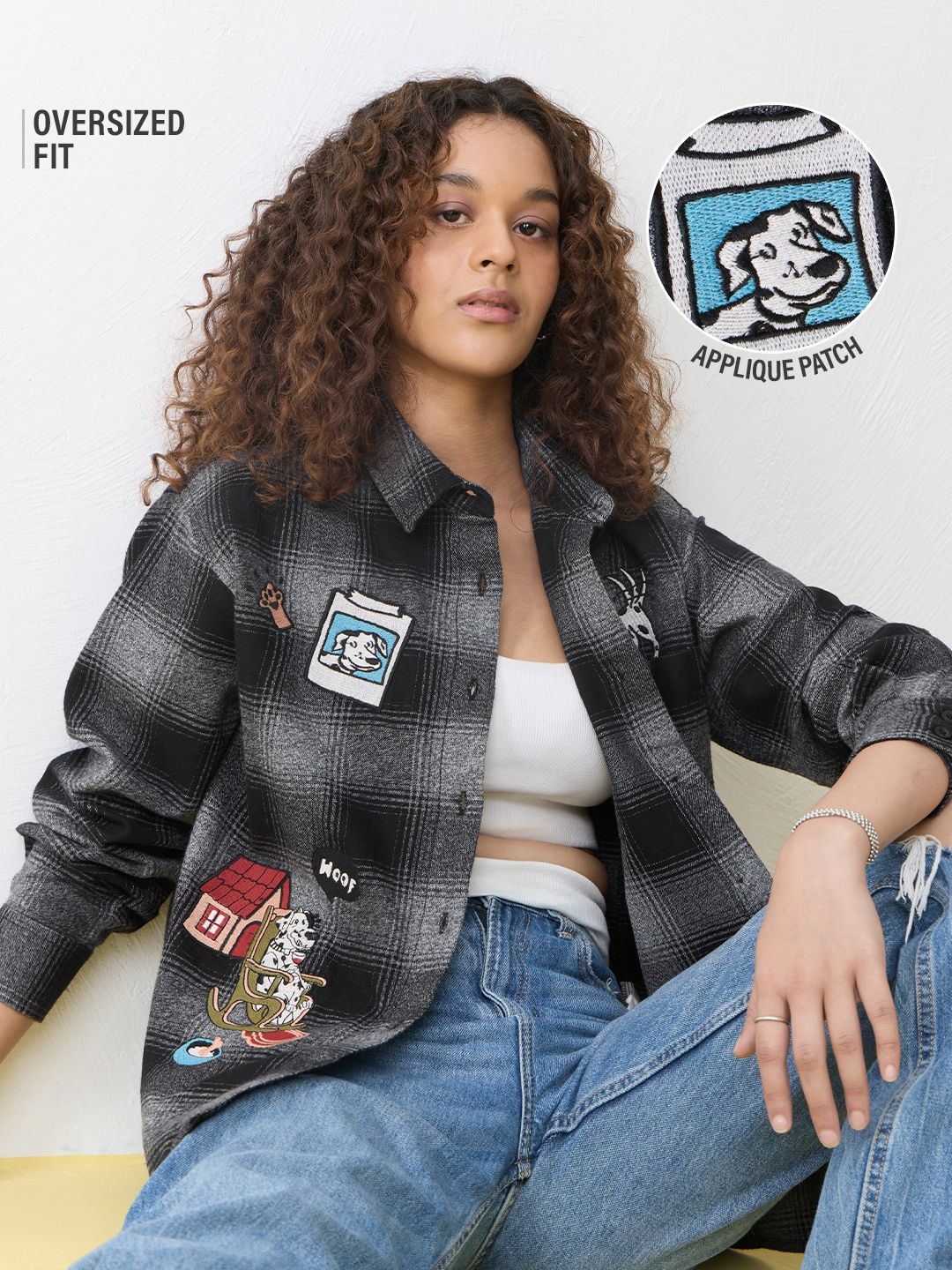Pets Stories: Dalmations Women Oversized Shirts
