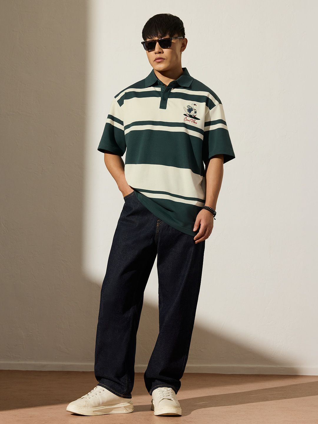 Striped Polo: Court Vibes Oversized Polos
