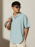 Oversized Shirt: Robin Blue Men Textured Shirts