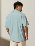 Oversized Shirt: Robin Blue Men Textured Shirts