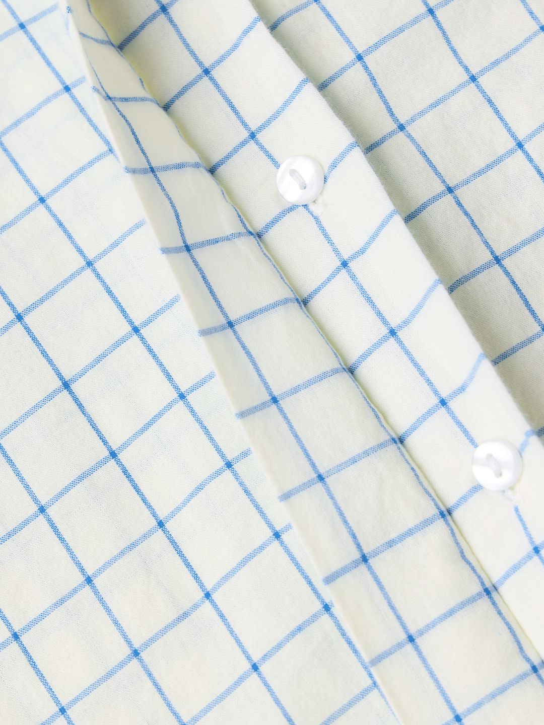 Cropped Plaid Shirt: Aqua Women Relaxed Shirts