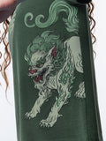 Tibetan Tales: Snow Lion Women Oversized T-Shirts