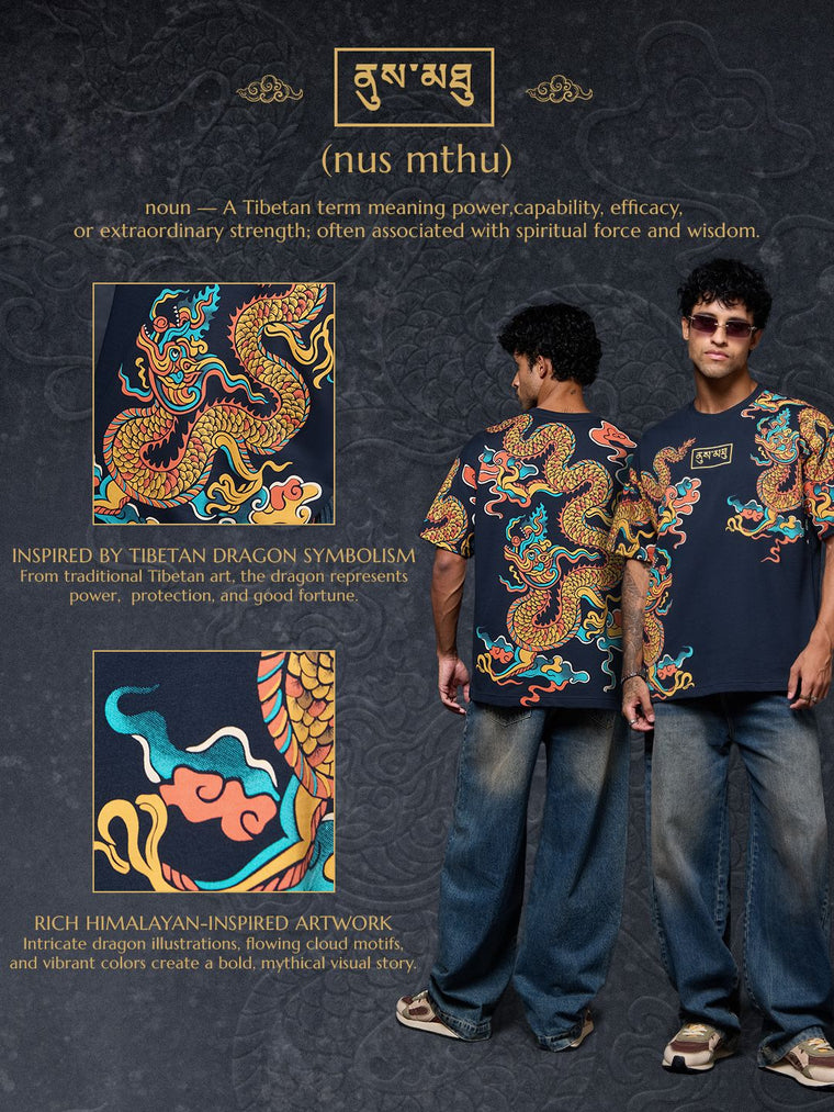 Tibetan Tales: Dragon Oversized T-Shirts