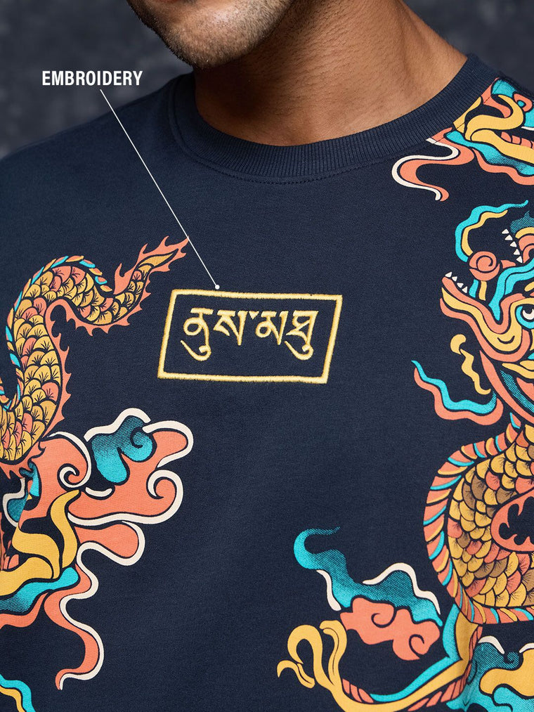 Tibetan Tales: Dragon Oversized T-Shirts