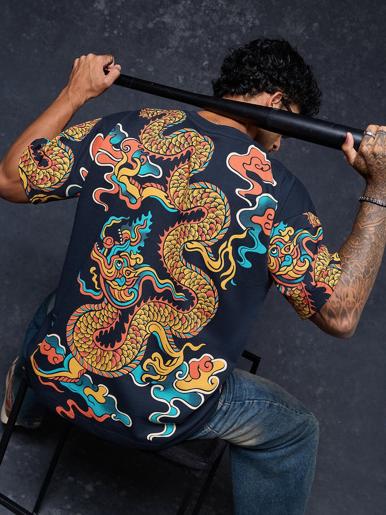 Tibetan Tales: Dragon Oversized T-Shirts