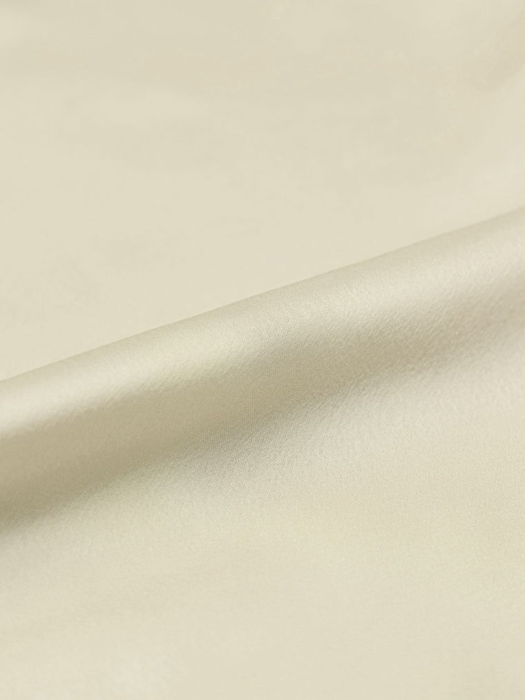 Satin Solid Shirt: Rich Ivory Women Relaxed Shirts
