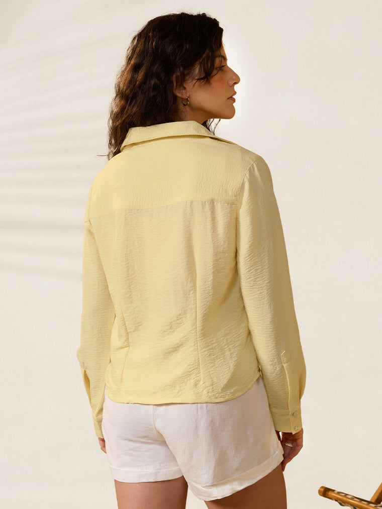 Tailored Solids: Lemon Drop Women Fitted Shirts