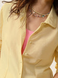 Tailored Solids: Lemon Drop Women Fitted Shirts