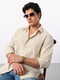 Cotton Linen: White Creme Cotton Linen Shirts