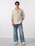 Cotton Linen: White Creme Cotton Linen Shirts