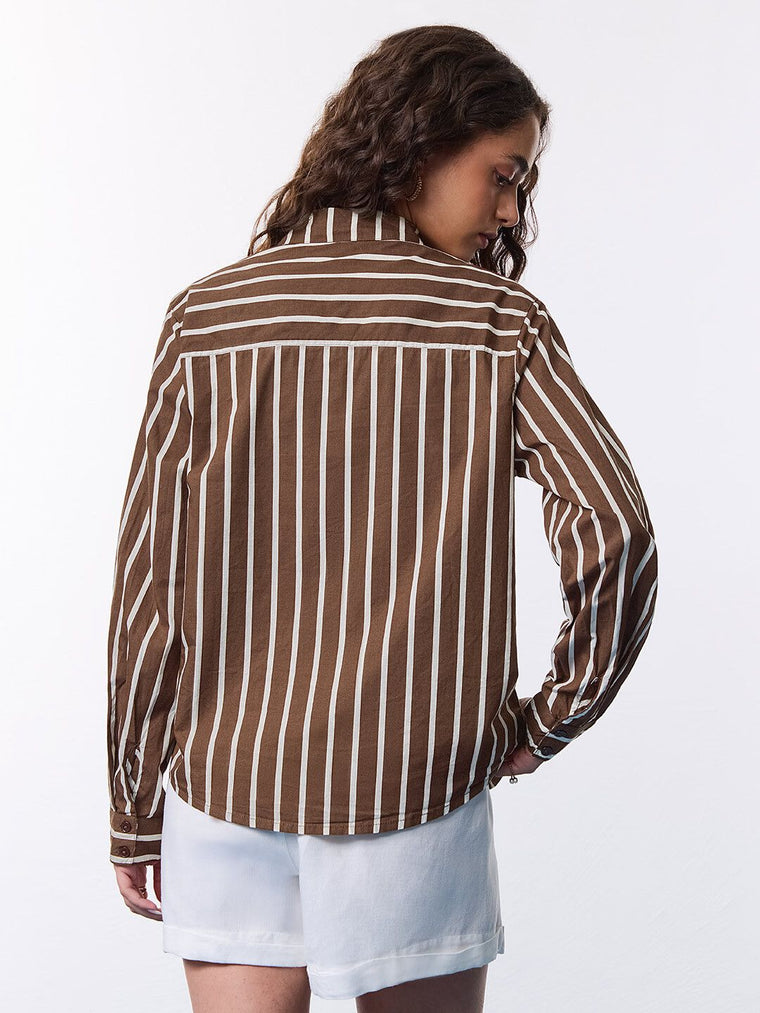 Striped Shirt: Hazel Women Relaxed Shirts
