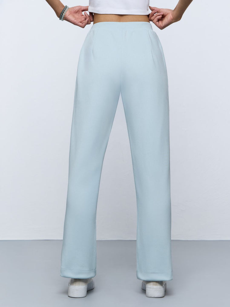 Premium Scuba Joggers: Sky Blue Women Slim Joggers