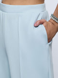 Premium Scuba Joggers: Sky Blue Women Slim Joggers