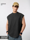 Oversized Vest: Black Void Easy Fit Vests