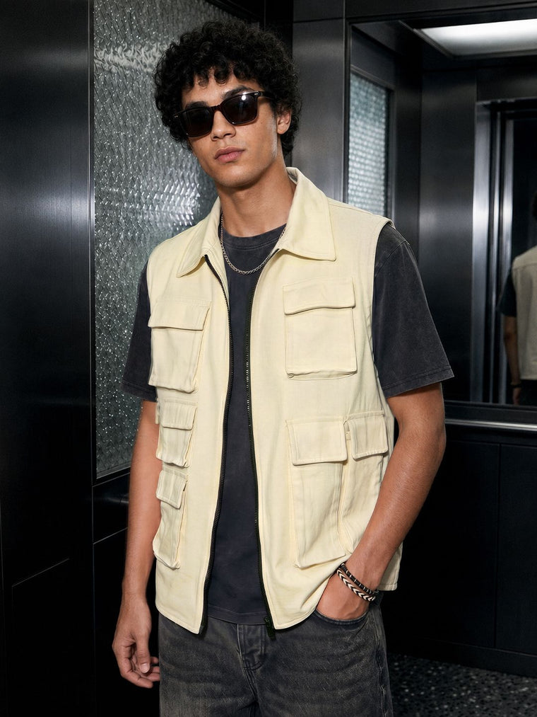 Utility Vest: Latte Easy Fit Vests