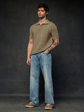 Flatknit Polo: Ecru Textured Polos