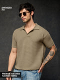 Flatknit Polo: Ecru Textured Polos