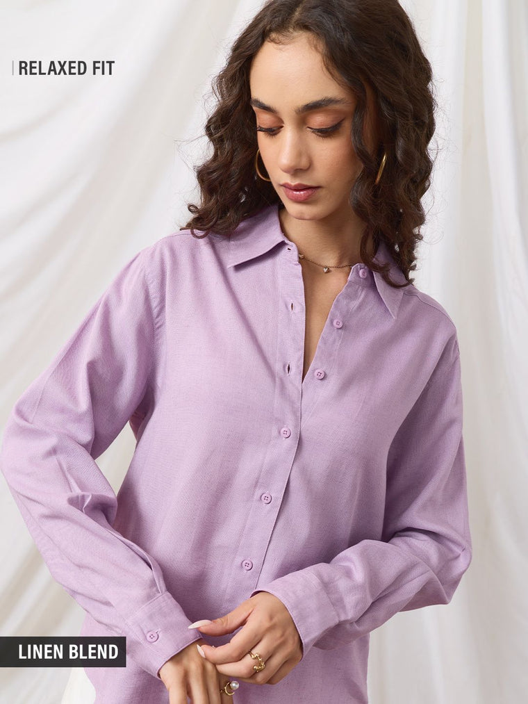 Easy Solids: Orchid Women Relaxed Shirts
