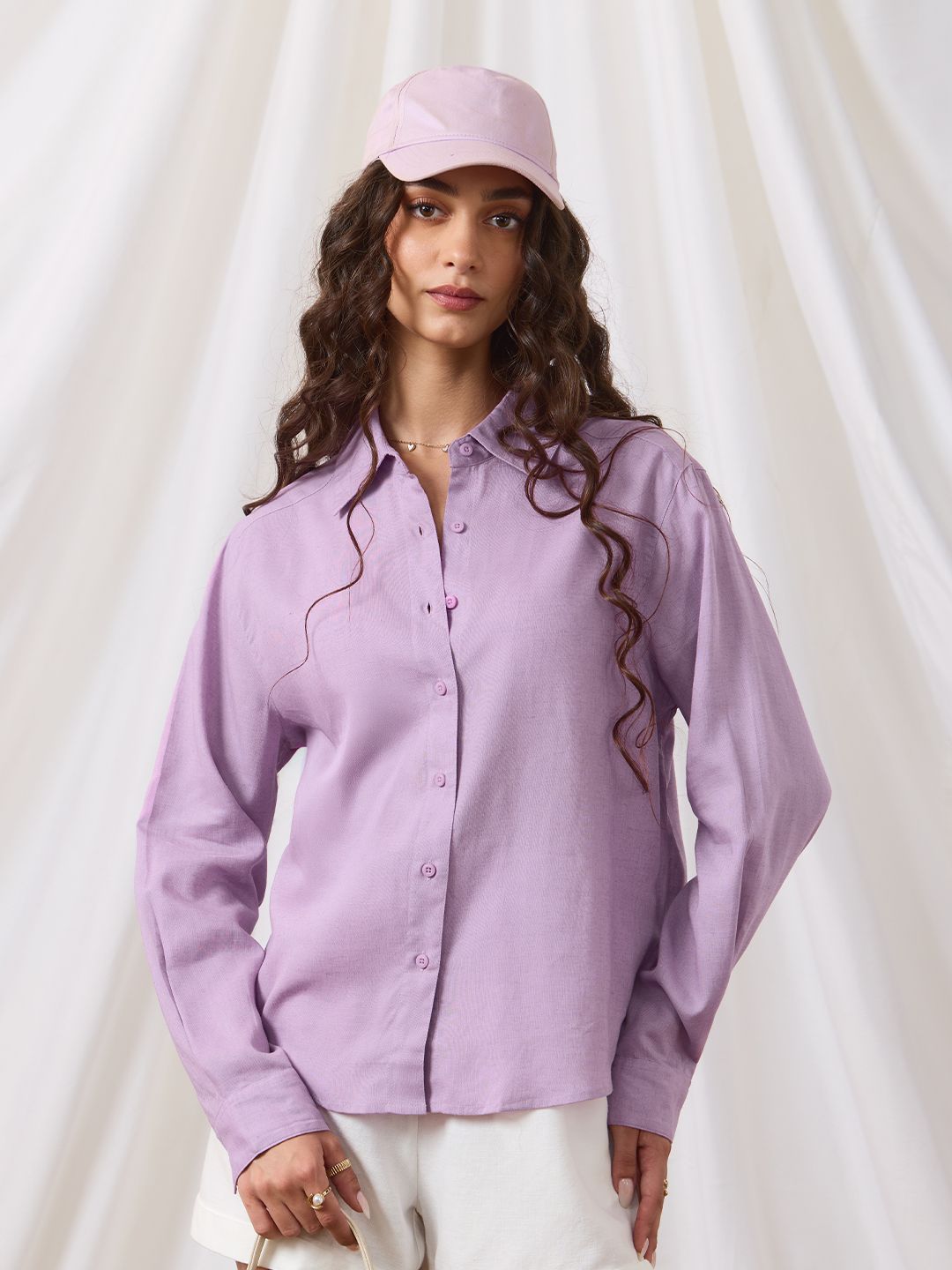Easy Solids: Orchid Women Relaxed Shirts