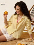 Tailored Solids: Lemon Drop Women Fitted Shirts