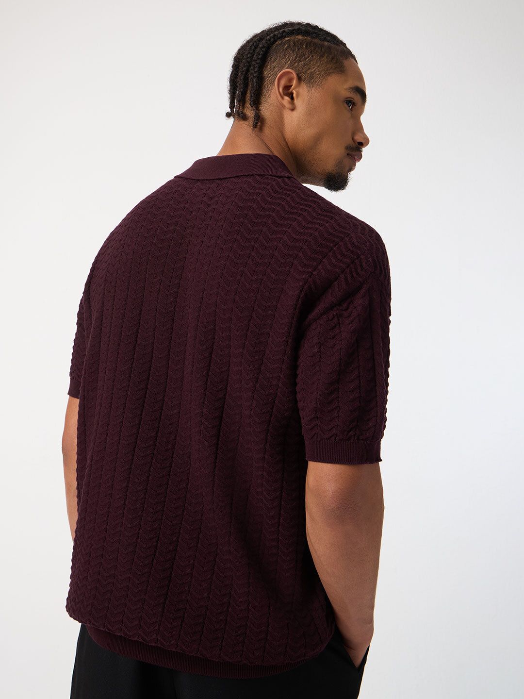 Flatknit Textured: Wine Classic Polos
